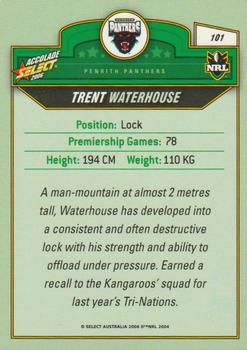 2006 Select Accolade #101 Trent Waterhouse Back